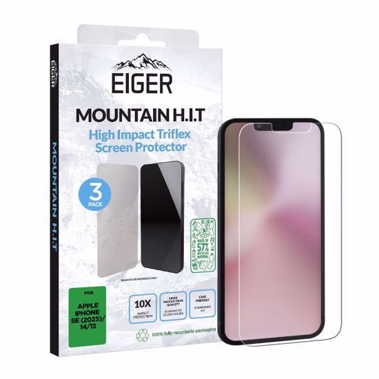 Picture of Eiger Eiger Mountain IMPACT Screen Protector GRS 3 Pack for iPhone 16e/ 14/ 13 3 Pack